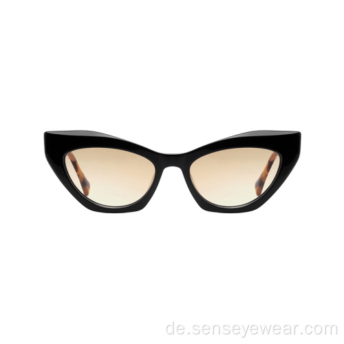 Frauen UV400 Acetat polarisierte Katzenauge Sonnenbrille